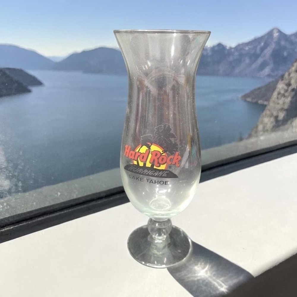 Hard Rock Cafe Lake Tahoe Hurricane Glass, Vintage Style Glassware, Drinkware